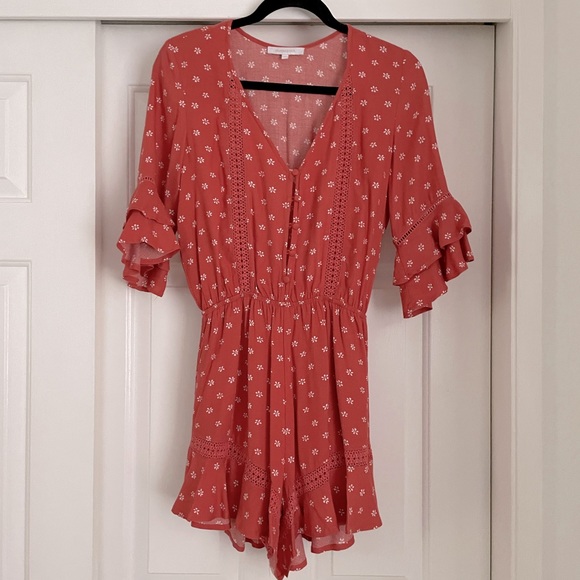 Olivaceous Ruffle Romper - Picture 1 of 4